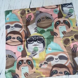 Colorful Sloth Print pillow cover